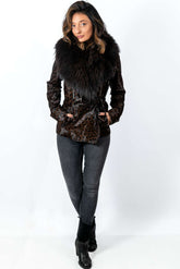 Women's exclusive coat Pony Leopard Short